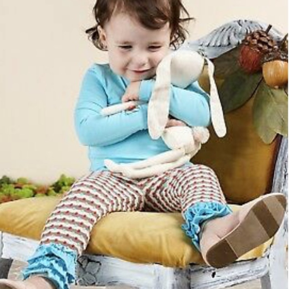 Matilda Jane striped leggings with blue ruffles